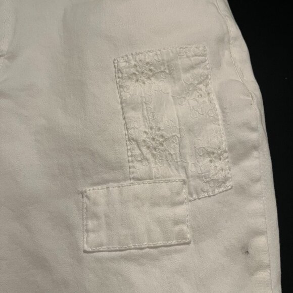 US Polo Assn. White Cropped Jeans w/ Embroidered Flowers and Patches 12 Regular - Picture 4 of 10